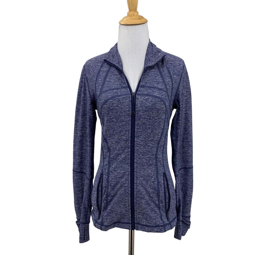 Lululemon Jacket Womens 6 Navy Define Heathered Lightweight Full Zip Thumbholes